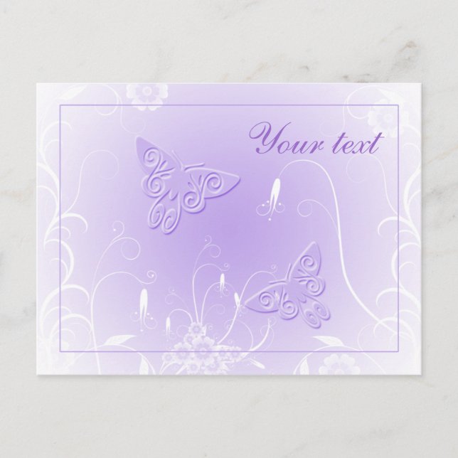 Soft pastel butterfly design postcard (Front)