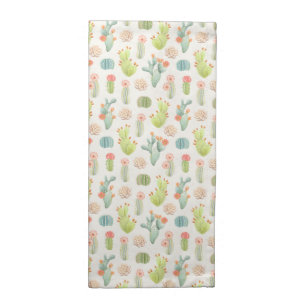 Soft Pastel Cactus & Succulent Pattern Cloth Napkin