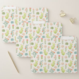 Soft Pastel Cactus & Succulent Pattern File Folder