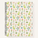 Soft Pastel Cactus &amp; Succulent Pattern Notebook