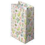 Soft Pastel Cactus &amp; Succulent Pattern Small Gift Bag