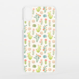 Soft Pastel Cactus & Succulent Pattern iPhone XS Case