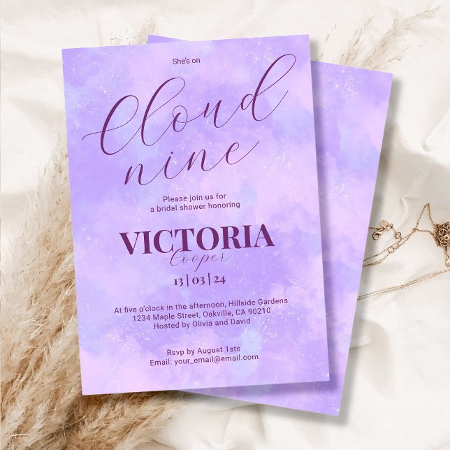 Soft Pastel Cloud Nine Bridal Shower  Invitation (Creator Uploaded)