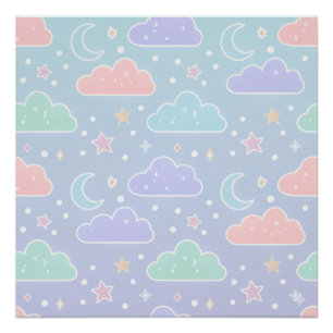 Soft Pastel Cloud Wall Art Poster