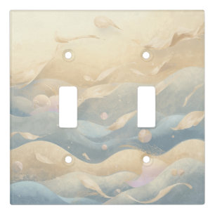 Soft Pastel Coastal Wave Abstract Light Switch Cover
