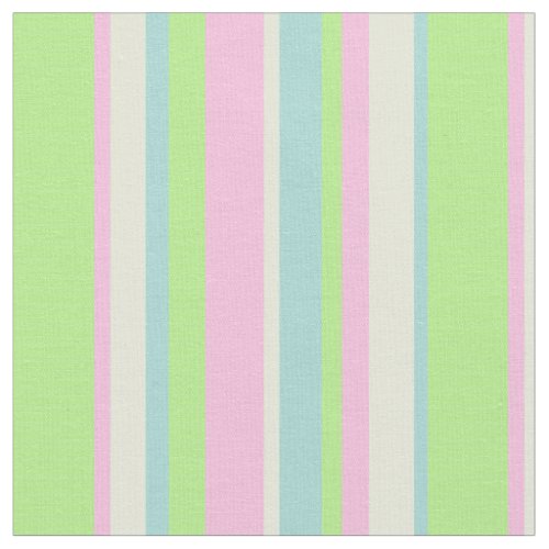 Soft Pastel Color Bars Green Pink  Blue Stripes Fabric