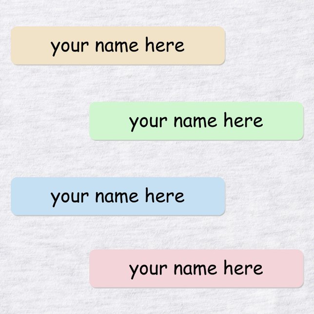 Soft Pastel Color Set Simple Custom Name Kids' Labels (Creator Uploaded)