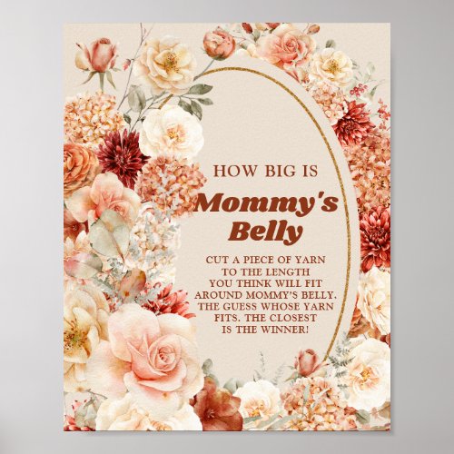 Soft pastel colorful How big Mommys belly game Poster