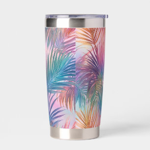 Soft Pastel Colorful Palm Leaves Insulated Tumbler