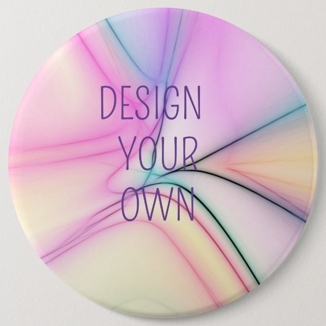 Soft Pastel Design Your Own  Button (Front)