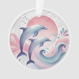 soft pastel dolphins