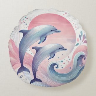 soft pastel dolphins