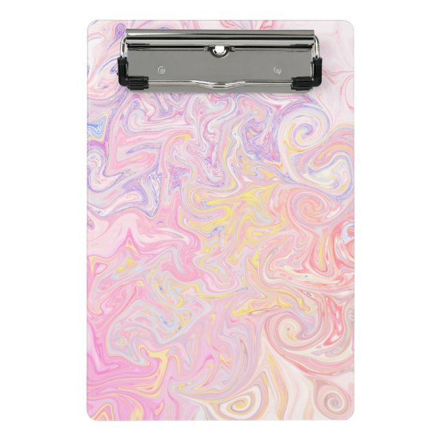 Soft Pastel Dreamy Marble Swirl Abstract Art Mini Clipboard (Front)
