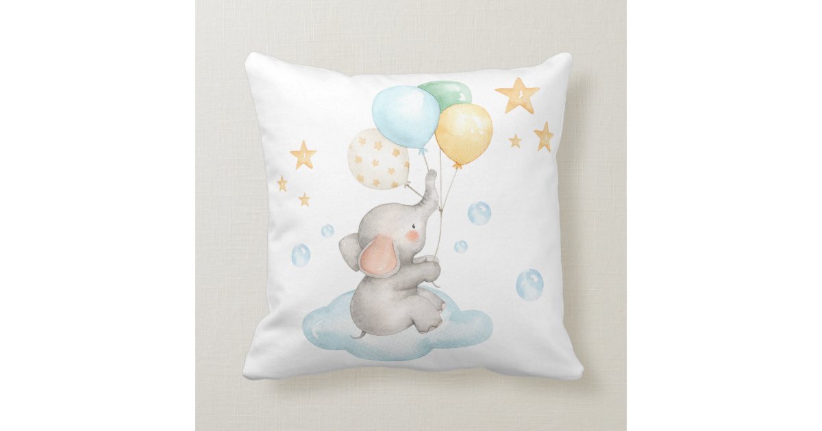 Soft Pastel Elephant Baby Boy Nursery Decor Throw Pillow Zazzle