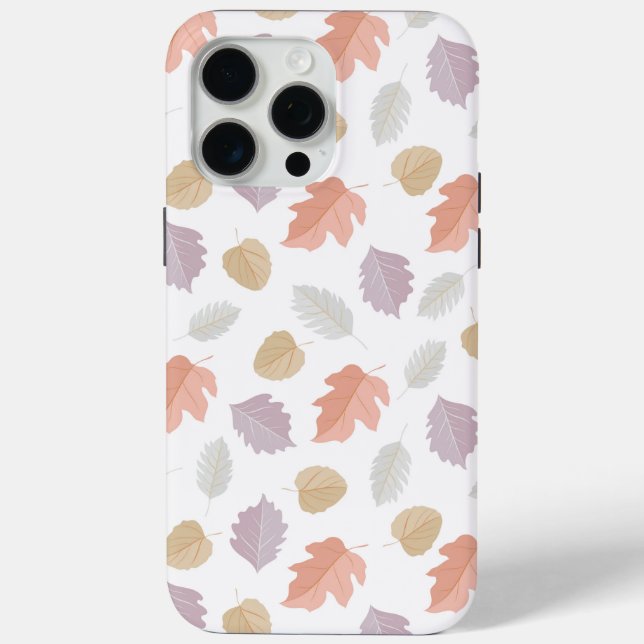 Soft Pastel Fall Leaf Pattern | Minimalist Autumn Case-Mate iPhone Case (Back)
