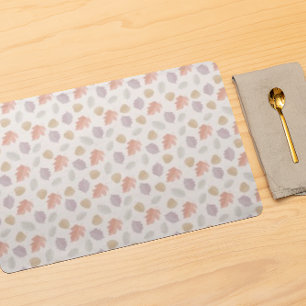 Soft Pastel Fall Leaf Pattern Minimalist Autumn Cloth Placemat