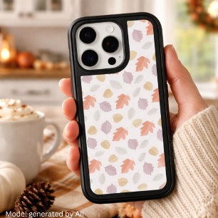 Soft Pastel Fall Leaf Pattern Minimalist Autumn iPhone 16 Pro Case