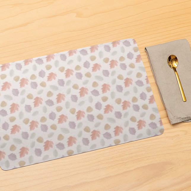 Soft Pastel Fall Leaf Pattern | Minimalist Autumn Placemat (Creator Uploaded)