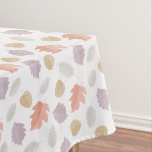 Soft Pastel Fall Leaf Pattern   Minimalist Autumn Tablecloth