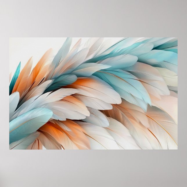 Soft Pastel Feathers Poster (Front)