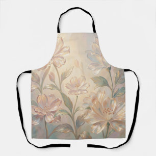 Soft Pastel Floral Bloom Painting Apron