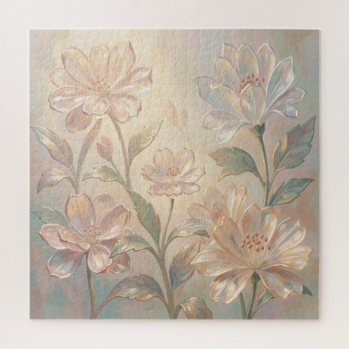Soft Pastel Floral Bloom Painting Jigsaw Puzzle