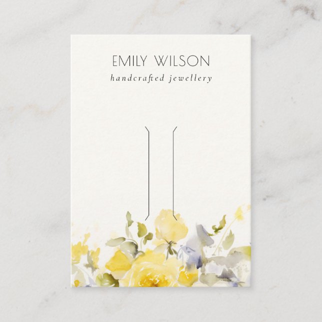 Soft Pastel Floral Bunch Hairpin Jewelry Display Business Card (Front)
