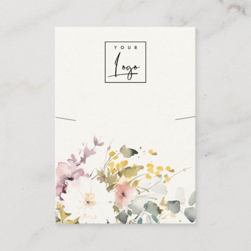 Soft Pastel Floral Bunch Necklace Logo Display Business Card