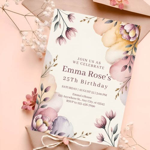Soft Pastel Floral Celebration Invitation