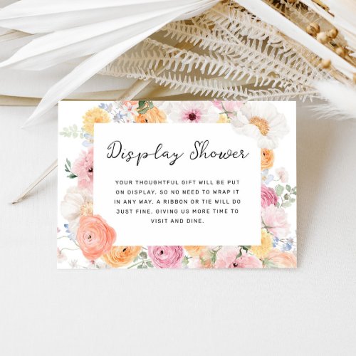 Soft Pastel Floral Display Shower Enclosure Card