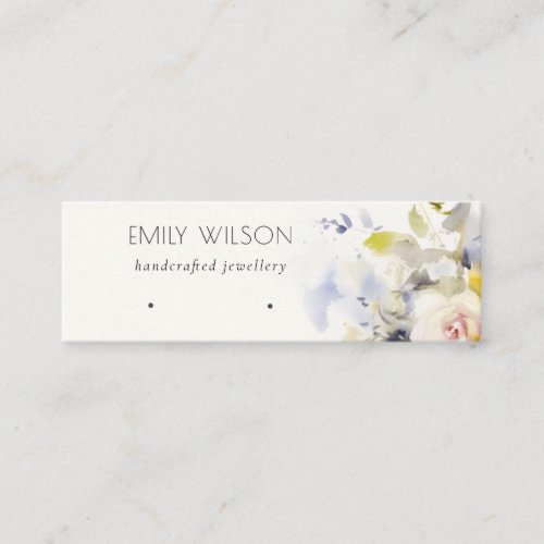 Soft Pastel Floral Earring Hoop Loop Stud Display Mini Business Card