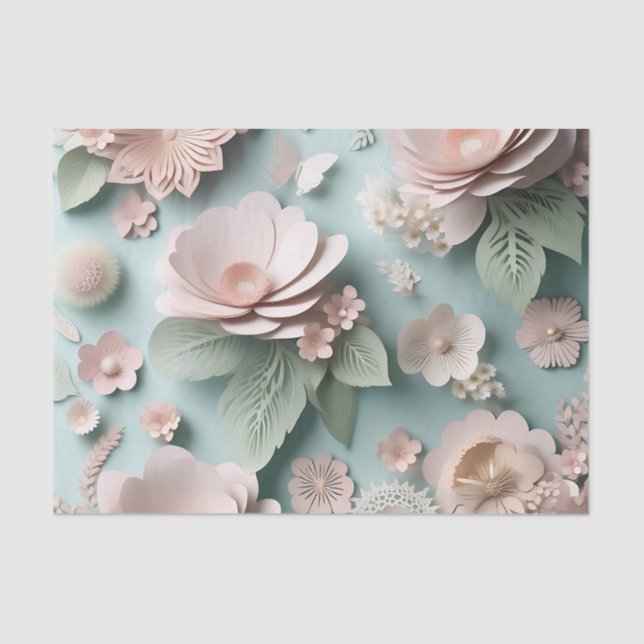 Soft Pastel Floral Elegant Tissue Paper (Front)