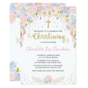 girl baptism christening invitations