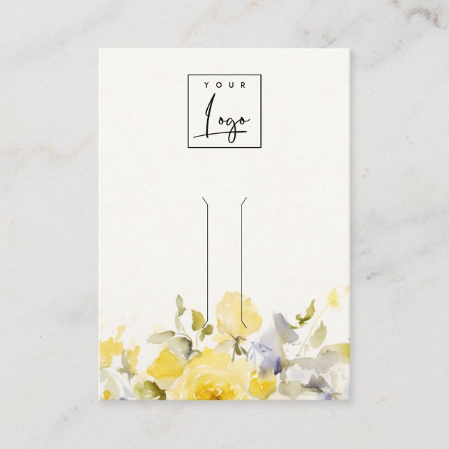Soft Pastel Floral Logo Hairpin Jewelry Display Business Card (Front)
