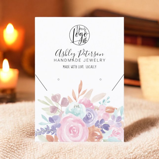 Soft pastel floral logo  jewelry earring necklace business card (Soft pastel floral logo jewelry earring necklace business card)