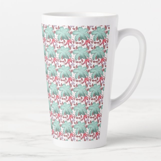 Soft Pastel Floral Pattern | Elegant floral  Latte Mug (Right)