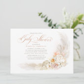 Soft Pastel Flowers and Pampas Grass Baby Shower Invitation (Standing Front)