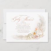 Soft Pastel Flowers and Pampas Grass Baby Shower Invitation (Front)