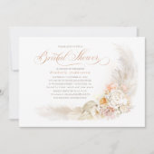 Soft Pastel Flowers and Pampas Grass Bridal Shower Invitation (Front)
