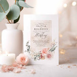 Soft Pastel Flowers Boho Elegant Chic Wedding Invitation<br><div class="desc">This elegant wedding invitation with its natural soft pastel colors palette and sophisticated botanical watercolor flowers design is a perfect way to invite your friends and family to celebrate your special day. The chic bohemian script typography gives it an extra sweet touch. Both the front and back of these custom...</div>