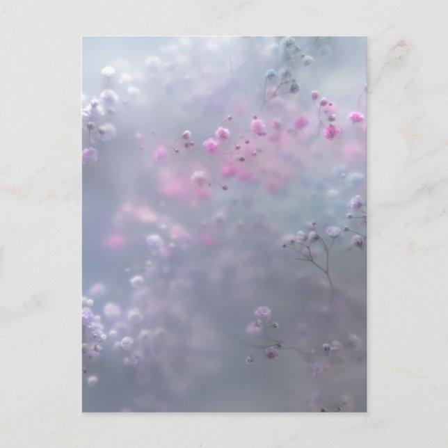 Soft pastel flowers in dreamy blur  postcard (Front)