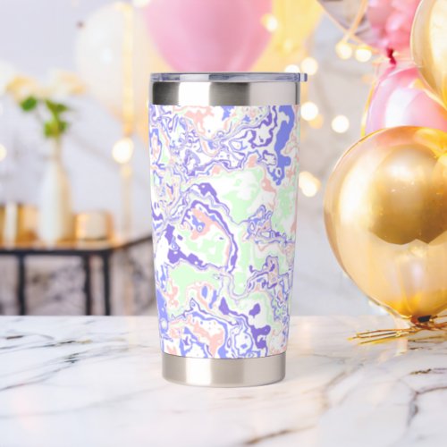 Soft Pastel Funky Boho Retro Abstract Marble Insulated Tumbler