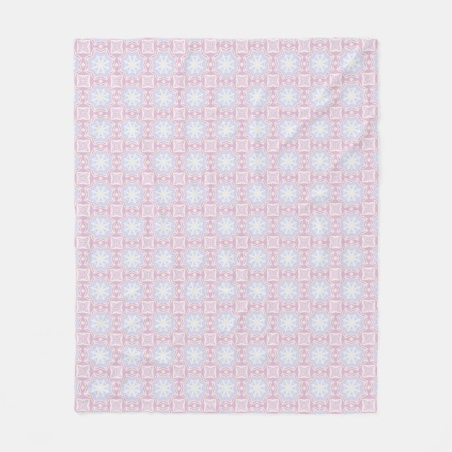 Soft Pastel Geometric Blanket – Pink & Lavender (Front)
