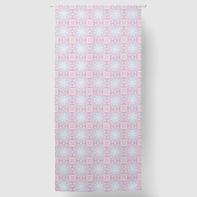 Soft Pastel Geometric Curtain – Pink & Lavender (Front)