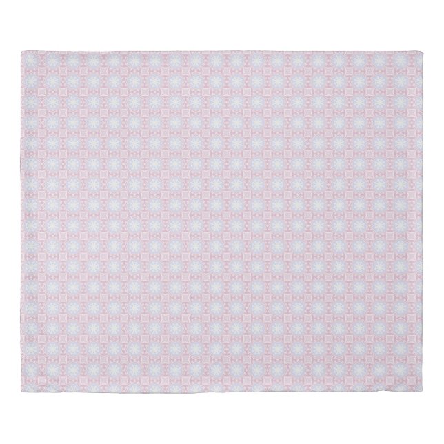 Soft Pastel Geometric Duvet Cover– Pink & Lavender (Front)