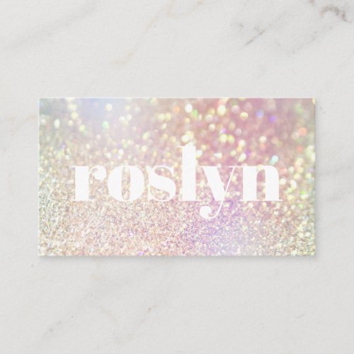 Soft Pastel Glitter Holographic Iridescent Make_up Business Card