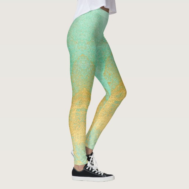 Soft pastel gold glitter All-Over-Print Leggings (Right)