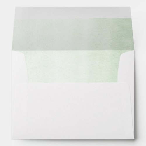 Soft Pastel Green Shades Watercolor Envelope