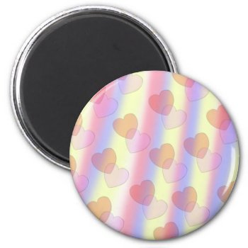 Soft Pastel Hearts Magnet by Lynnes_creations at Zazzle