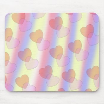 Soft Pastel Hearts Mouse Pad by Lynnes_creations at Zazzle